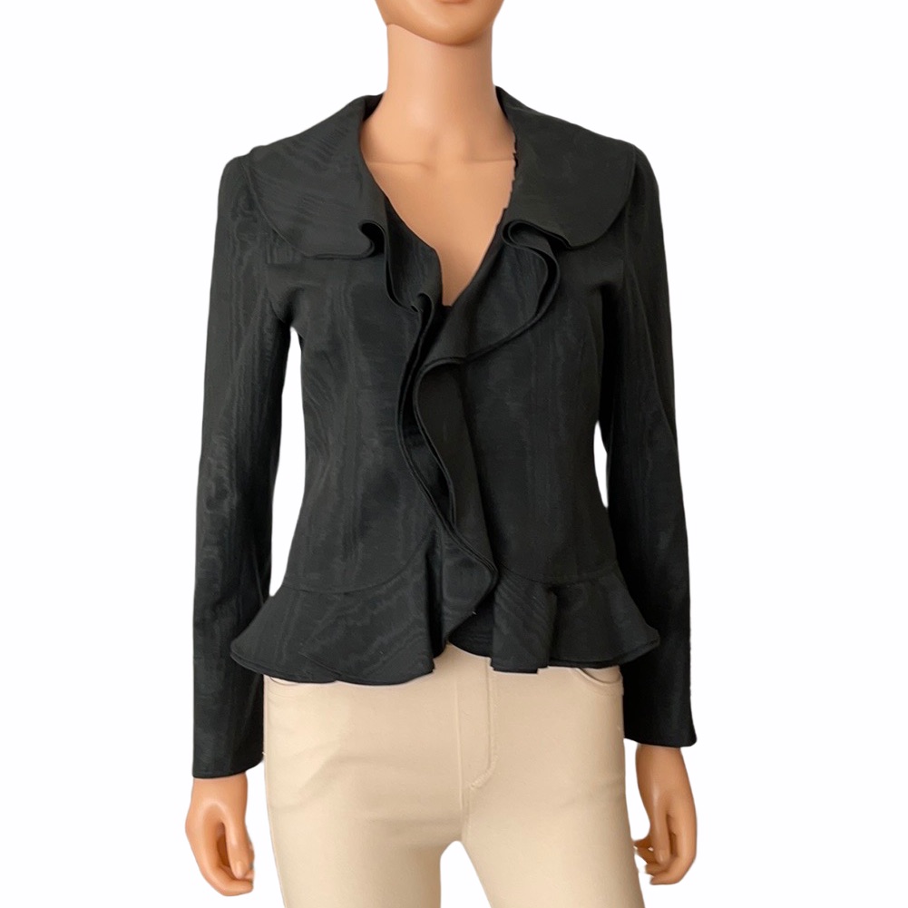 Lafayette 148 New York Black Ruffle Blazer